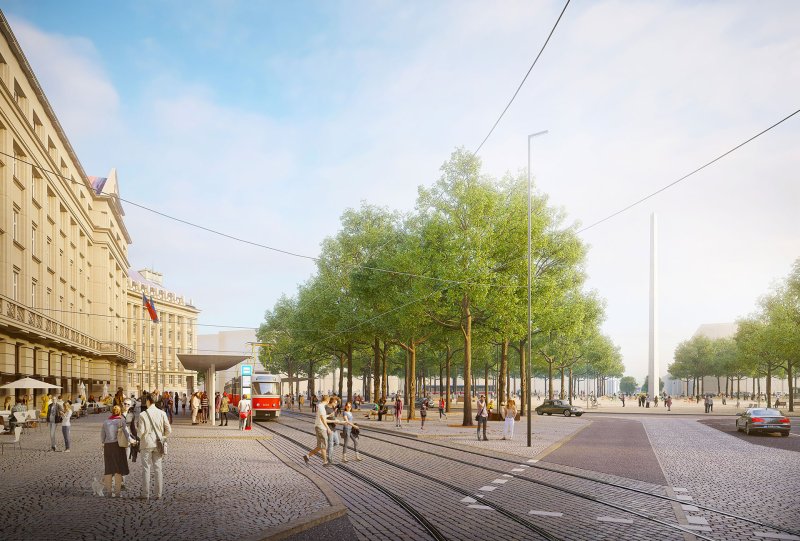 Mapový portál Praha zítra?, nabízí základní přehled aktuálních stavebních záměrů, jež budou formovat budoucí tvář Prahy. (na obrázku Vítězné náměstí)