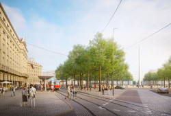 Mapový portál Praha zítra?, nabízí základní přehled aktuálních stavebních záměrů, jež budou formovat budoucí tvář Prahy. (na obrázku Vítězné náměstí)