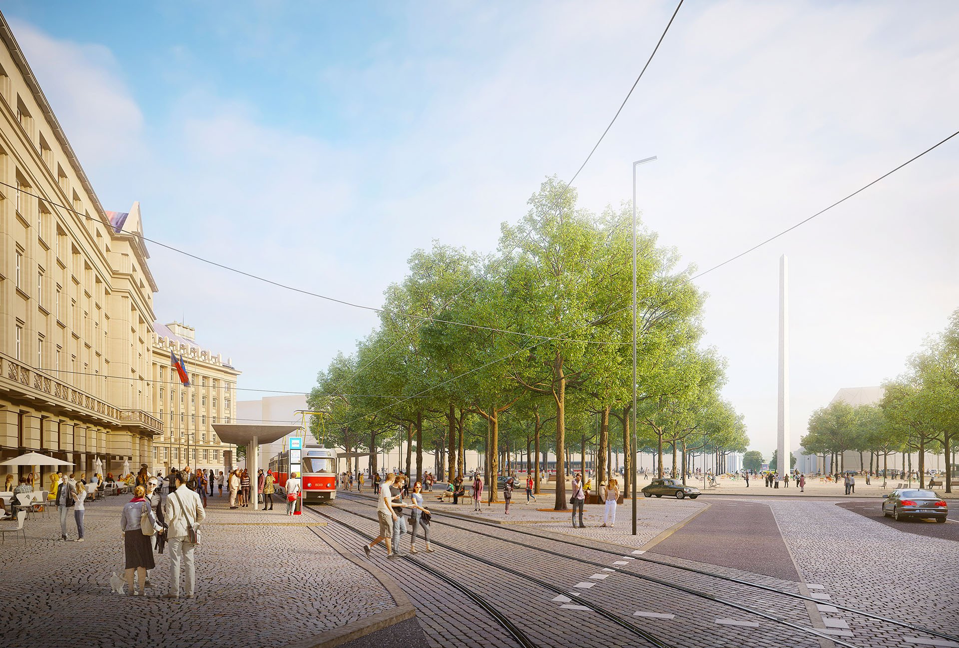 Mapový portál Praha zítra?, nabízí základní přehled aktuálních stavebních záměrů, jež budou formovat budoucí tvář Prahy. (na obrázku Vítězné náměstí)