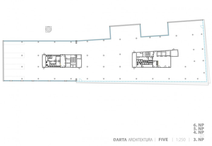 FIVE, půdorys 3,4,5,6 NP, QARTA architektura