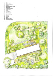 Půdorys (Zahrada rodinného domu u vodní nádrže Kamýk, Atelier Flera)