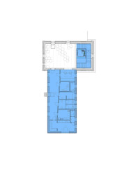 Půdorys - návštěvnické centrum (Rekonstrukce areálu vodojemů na Žlutém kopci v Brně, David Prudík architekti)