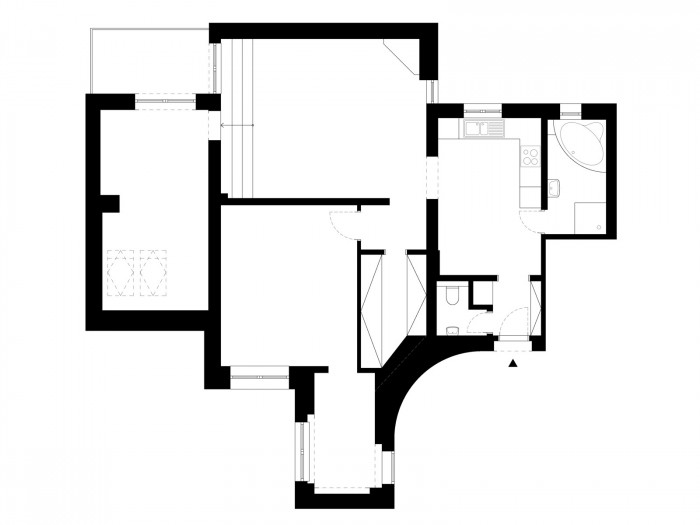 Byt P7, půdorys původní, Martin Skoček