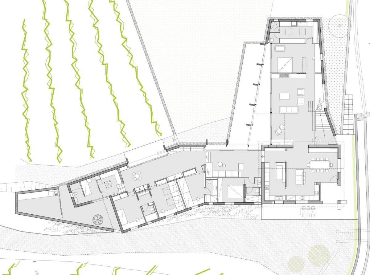 Rodinný dom RiB, půdorys, Roman Žitňanský a Vidal i Solanes arquitectes