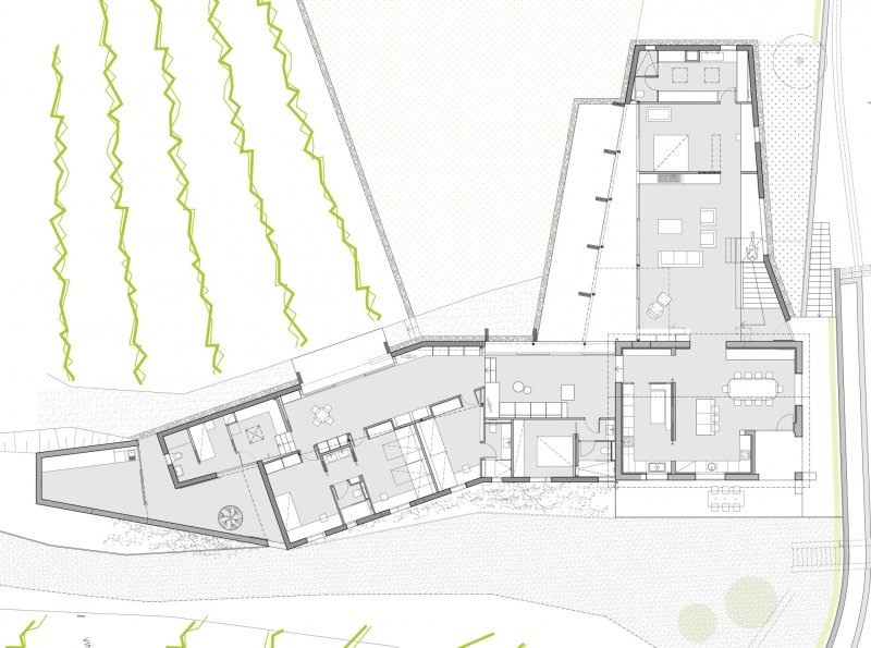 Rodinný dom RiB, půdorys, Roman Žitňanský a Vidal i Solanes arquitectes