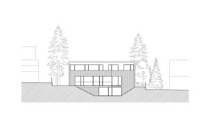 Vila Průhonice, jižní pohled, Aulík Fišer architekti