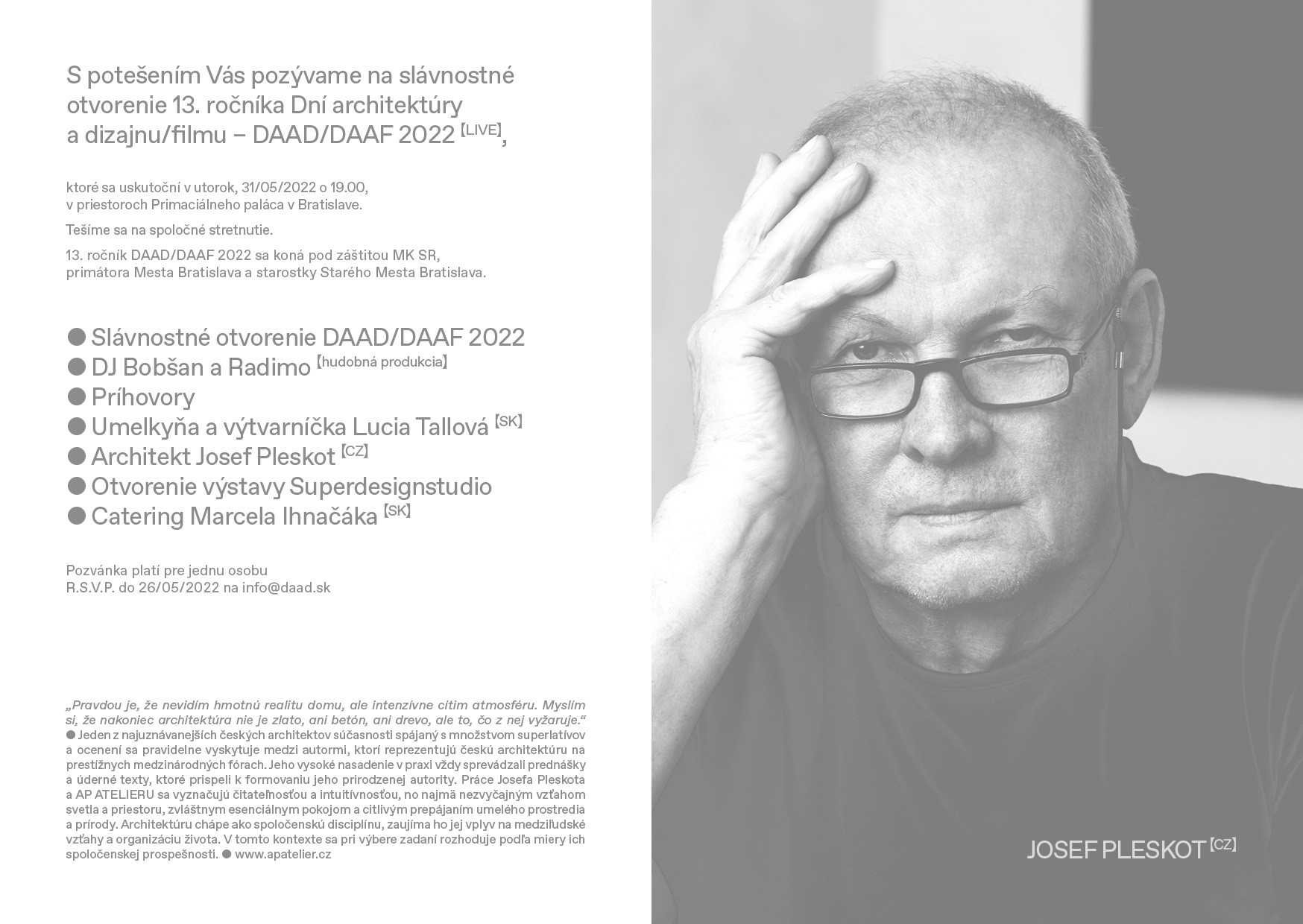 Právě probíhá slovenský festival DAAD: Dny architektúty a dizajnu