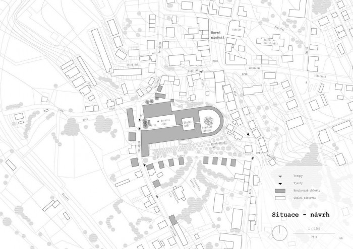 Vojtech Stoklasa, Hrádek nahoře i dole, situace, návrh – foto
