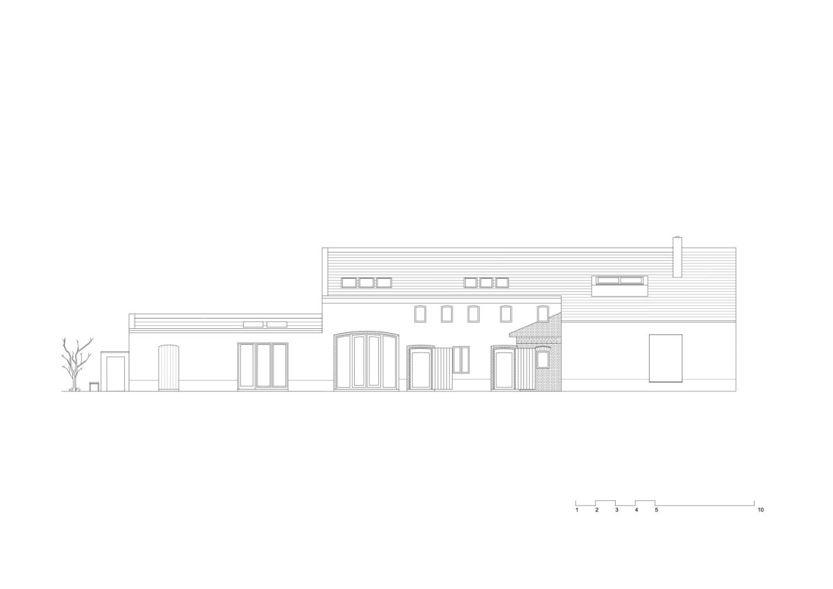 Pohled (Rodinný dům s ateliérem, Helga Blocksdorf Architektur)
