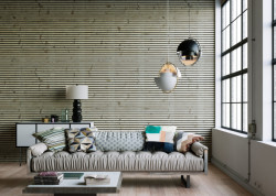 Akustické panely NOVATOP v provedení s povrchem starého dřeva