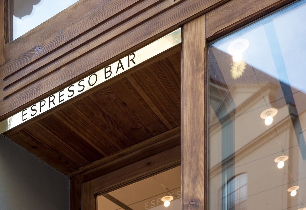 Monogram espresso bar, studio AEIOU