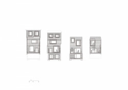 HARQUITECTES, cihlový dům č.p. 1014, bokorys, výkres