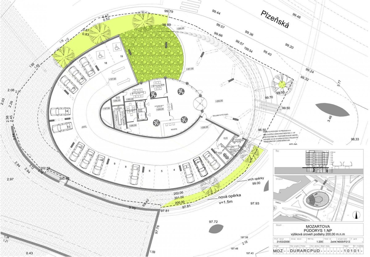 Administrativní budova Green Point, AHK Architekti. PŮDORYS 1.N.P.