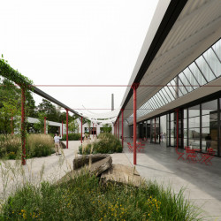 Vizualizace konverze bývalých továrních budov v Moravské Třebové na kulturní centrum od ateliéru Rusina Frei architekti