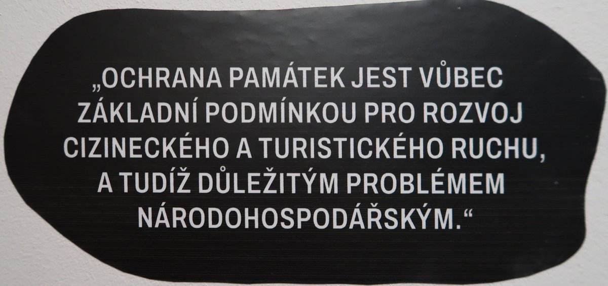 Výrok Zdeňka Wirtha použitý na výstavě Boj o malé město v Galerii výtvarného umění v Havlíčkově Brodě, 2024