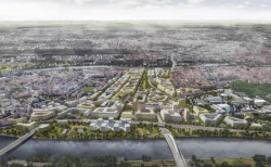 Bubny - Zátory, nadhledová perspektiva z jihu, Müller Reimann Architekten / Pelčák a partner architekti