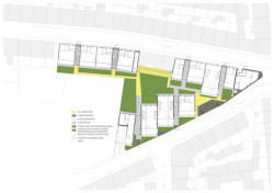 Lacaton & Vassal architectes, sociální byty v Mulhouse, situace, výkres