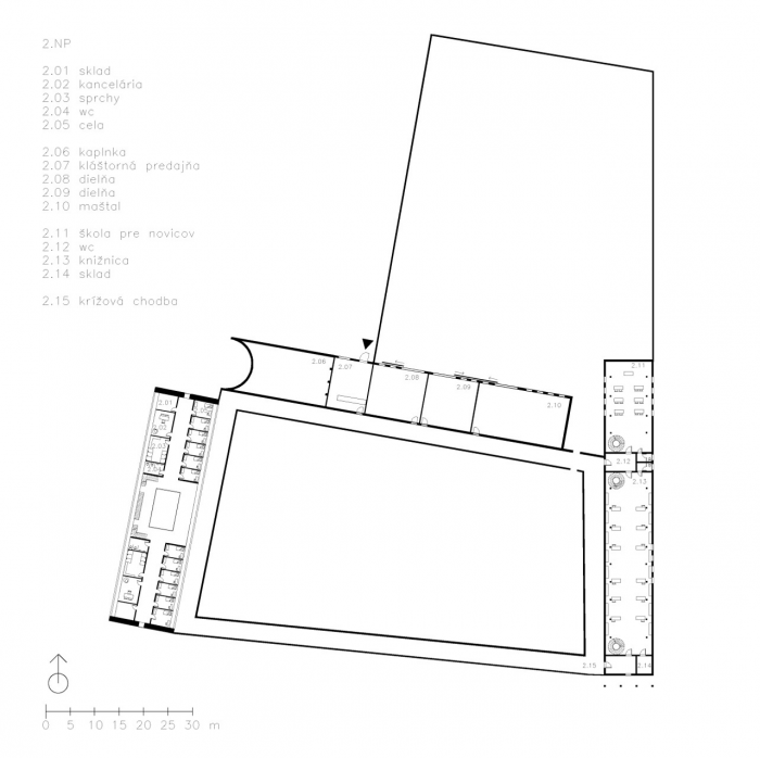 Patrik Kovaľ, Kláštor v Zdislave, půdorys 2. NP - foto