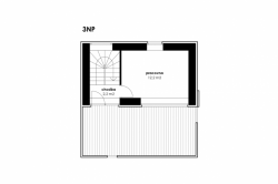 Zábran Nová architekti, Rodinný dům/věž Čižice, půdorys 3. NP – foto
