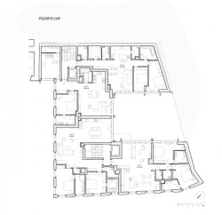Půdorys 2. NP (Rezidence Gotthardská v Praze, NEDVEDARCHITETI)