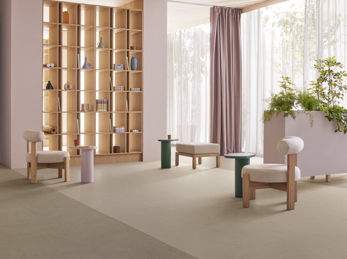 Marmoleum Modular, t3717 Moon Rock + t3252 Sparrow