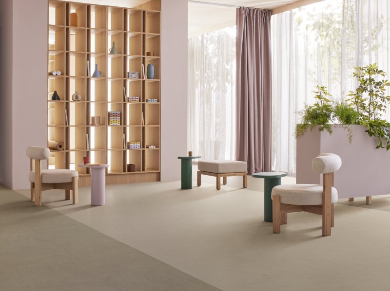 Marmoleum Modular, t3717 Moon Rock + t3252 Sparrow