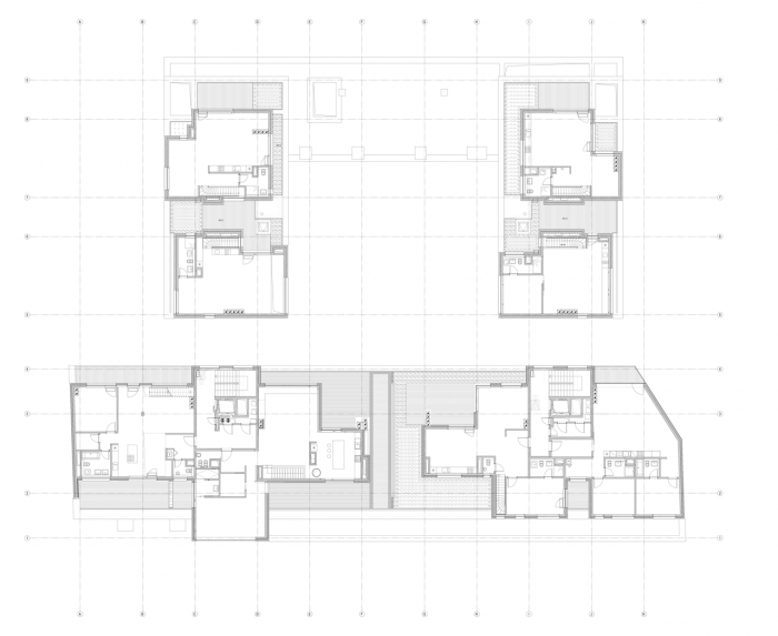 gutgut, JRKVC, DUN / Bytový dom na Dunajskej, půdorys 6. NP – foto