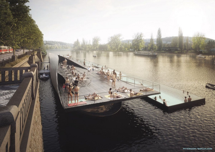 Plovoucí lázně na Rašínově nábřeží, Petr Janda/Brainwork