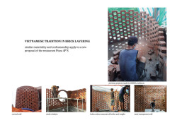 Kladení cihel (Restaurace Pizza 4P’s v Hanoji od česko – vietnamského studia ODDO)