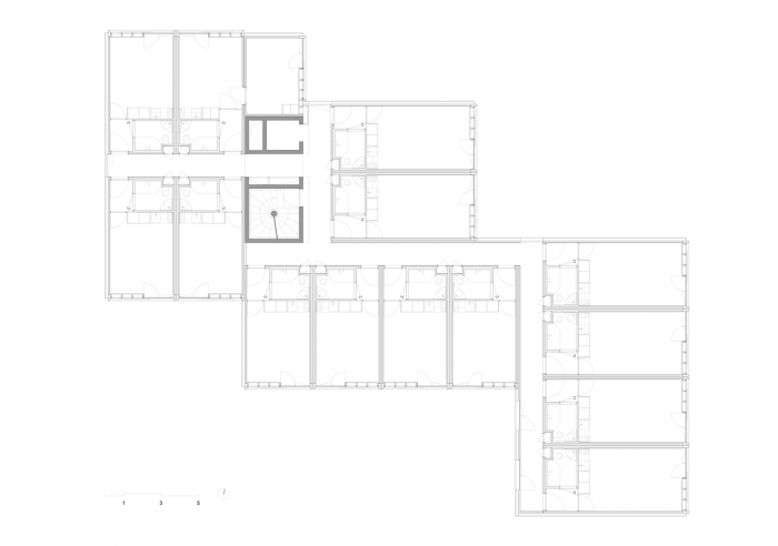 PPA Architectures, 50 Modular Timber Apartments, půdorys běžného patra - foto