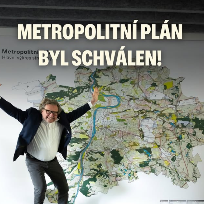 Metropolitní plán Prahy byl schválen, náměstek primátora Petr Hlaváček se raduje.