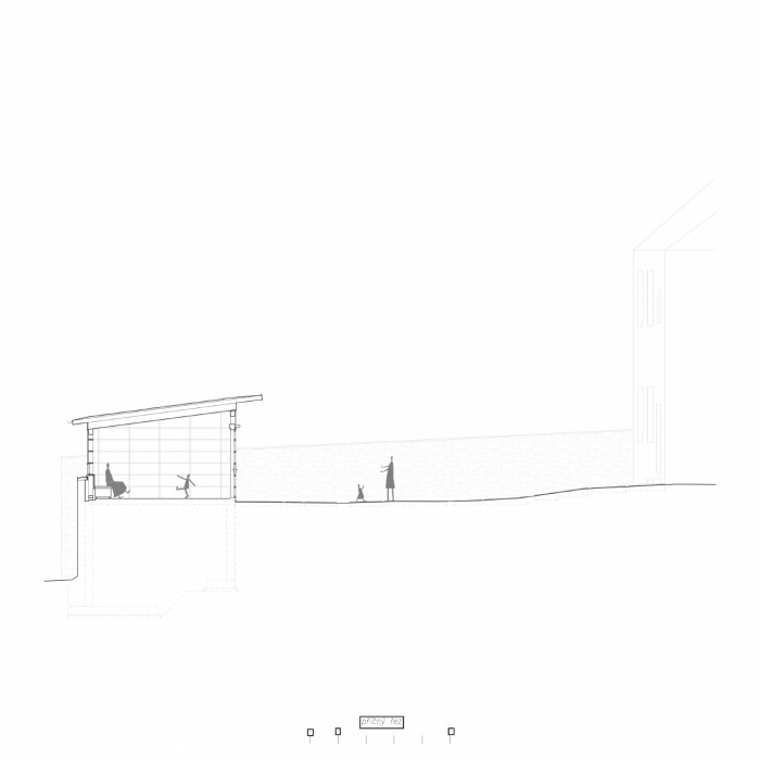 Altán městské knihovny ve Vamberku, Martin Kožnar, příčný řez