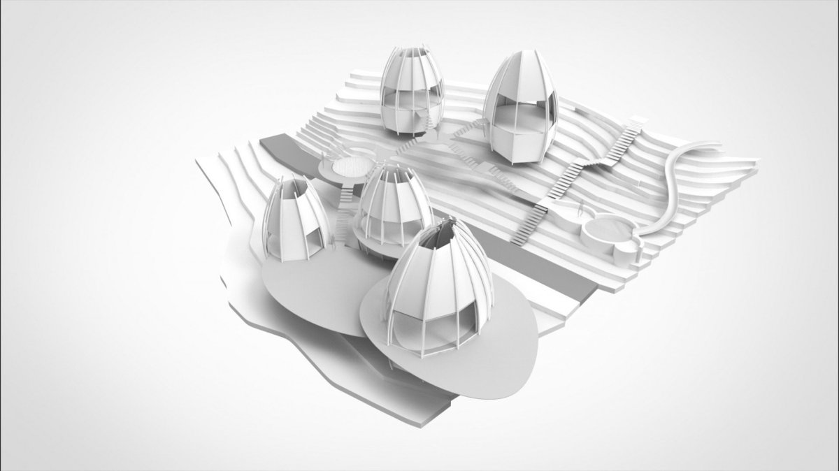 COCO - ART Villas Costa Rica, ARCHWERK + Formafatal, situace 3D, formafatal