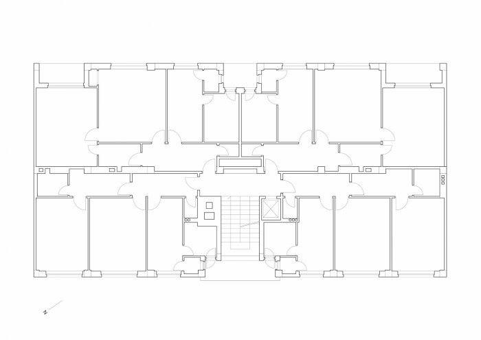 Bytový dům Račianska, GutGut, půdorys původní stav