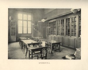 knihovna na Akademii výtvarných umění, as 1912‒1925 (dobový tisk)