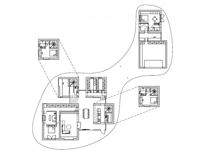Lesní vila, půdorys, Mjölk