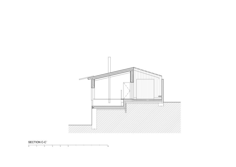 Dům za zdí, řez, Mjölk architekti