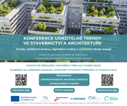 Přijďte se dozvědět víc o udržitelném stavění. V září se v Hradci Králové koná konference o nových postupech i příkladech z praxe.