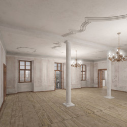 Vizualizace rekonstrukce - sál s balkonem