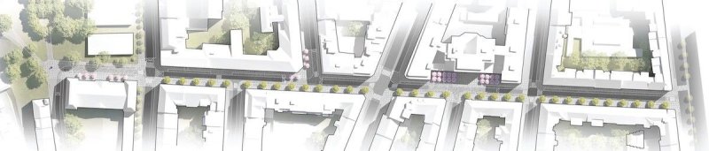 Hlavatí architekti, návrh revitalizace ulice Františka Křižíka v Praze, 1. místo v soutěži