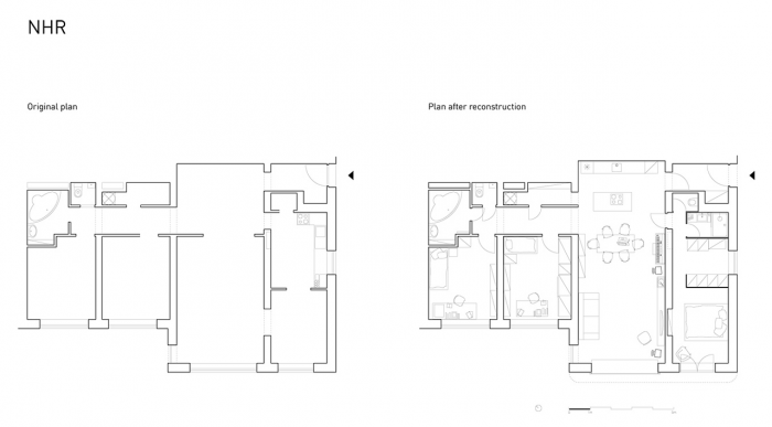 JRKVC, NHR / Rekonštrukcia bytu, půdorys – foto