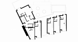 DAM architekti, Bytový dům s tělocvičnou, půdorys 7. NP – foto