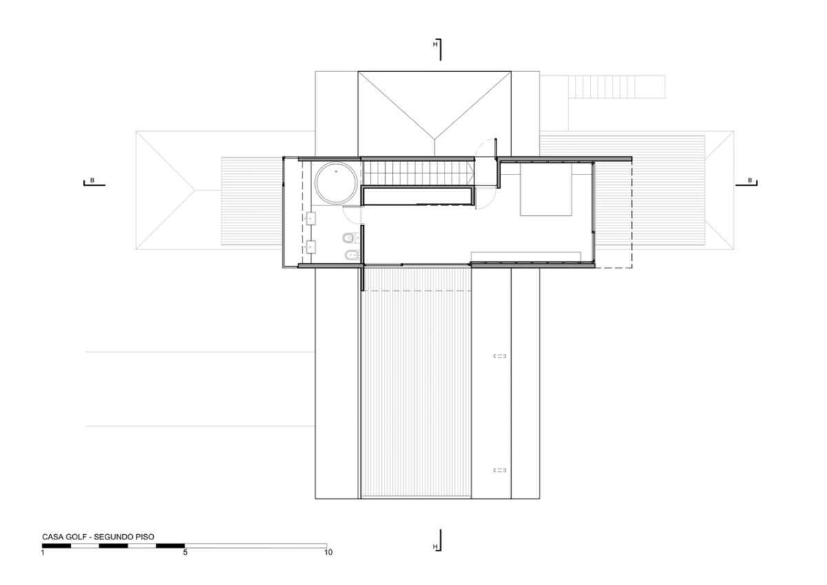 Luciano Kruk arquitectos, Golf House / Casa Golf, půdorys 3. NP – foto