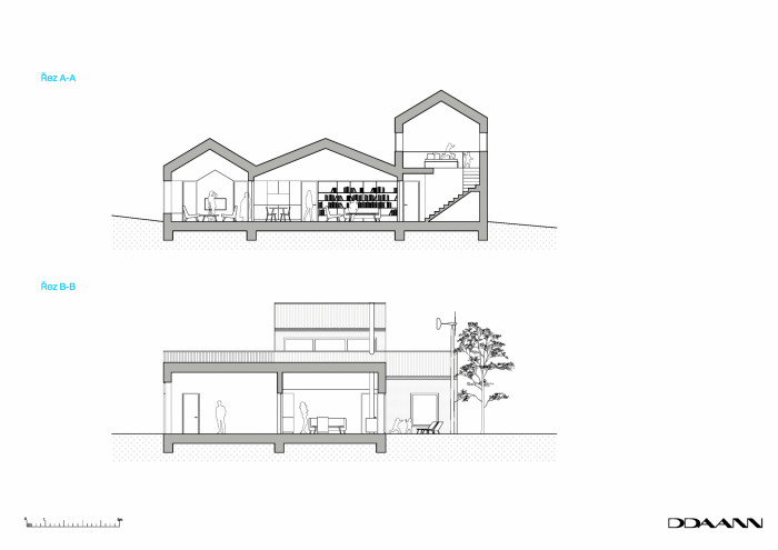 Letní sídlo, DDAANN/ Daniel Rohan, Daniel Baudis, řez