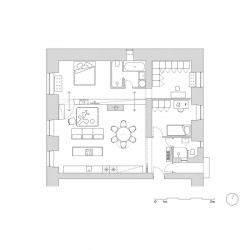 JRKVC, TRN / Rekonštrukcia bytu, půdorys nový – foto