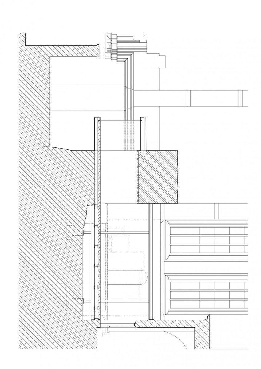 Řez spojovacím objektem