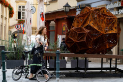 Brno na skládacím kole Brompton