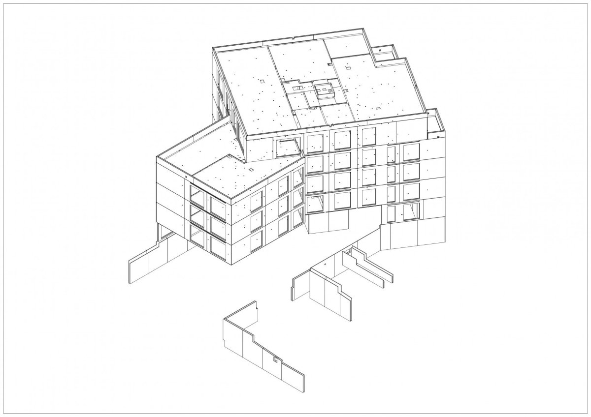 Projekt pro zhotovení stavby byl kompletně zpracovaný v BIM, což výrazně usnadnilo koordinaci projektu