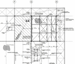 Konstrukce střechy - severovýchodní roh