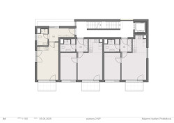 Půdorys 2.NP (Bytový dům s nájemními byty na Barrandově, maak, M.A.Tomáš)